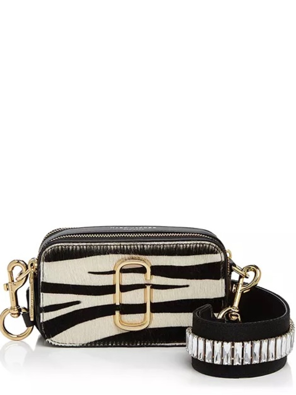 Marc Jacobs Zebra-Print Snapshot Camera Bag With Crystal Strap